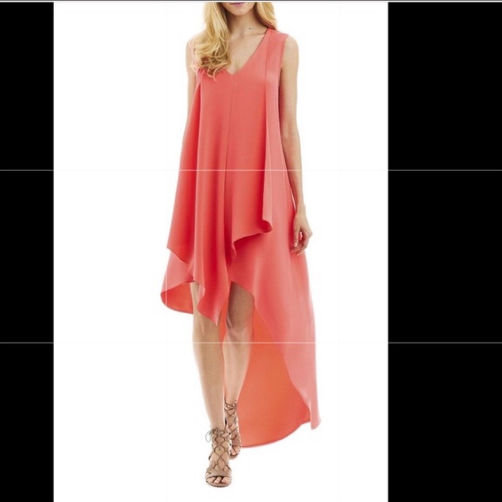 Nicole Miller High Low (hi lo) Coral Dress